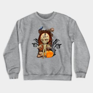 Funny mummy with pumpkin Crewneck Sweatshirt